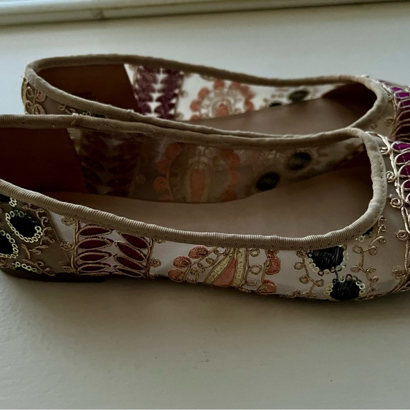 Sequined/embroidered ballet flats - Picture 7 of 9
